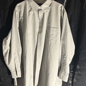 2/$20  Stafford Men's Light Gray Oxford Dress Shirt